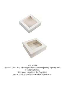 24pcs White Paper Boxes With Clear Window Gift Packaging Boxes, Suitable For Baking Cookies, Cakes, Candies, Weddings, Parties, Mother'S Day Holiday Gifts - White - View 7