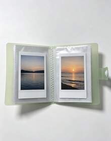 1pc 3-Inch Photo Album, Cute Light Color Transparent Card/Sticker Collection Book, DIY Style; Double-Sided 30 Pages, Total 60 Card Slots; Snap Closure Design, PP Material, Lightweight And Portable; Suitable For Storing K-Pop Photocards, Photos - one-size - View 4