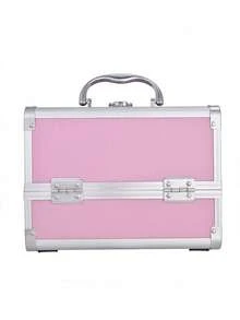 1Pc Cosmetic Storage Box, Portable Makeup Bag With Mirror, Large Capacity Waterproof Multi-Functional Travel Makeup Organizer For Cosmetics & Makeup Tools - Multicolor - View 10