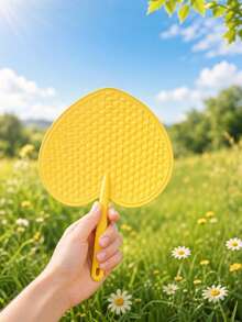 10pcs Plastic Vintage‑Style Hand Fan, Durable Palm‑Shaped Cooling Fan, Retro Hand‑Held Fan For Elderly Daily Summer Use - one size fits all - View 8