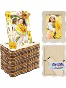 Unfinished Wooden Picture Frame, 4 Inches * 6 Inches, Suitable For Diy Projects And Handicrafts, Vertical Wooden Frame For Diy Painting, Suitable For Woodworking, Painting, Art Projects And Wooden Decorations, Suitable For All Occasion Gifts - Wave Style - View 9