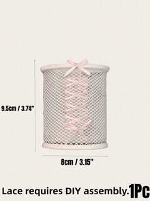 Joivida 1Pc Round Mesh Metal Pen Holder, Multifunctional Minimalist Creative Stationery Storage Organizer For Students - Multicolor - View 13