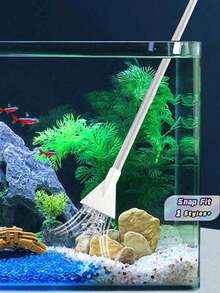 1PC Siphon Type Manual Drainage Pump Water Exchanger, Detachable Fish Tank Water Exchanger, Suitable For Fish Tank And Aquarium Water Exchange And Drainage Use - Light Grey - View 2