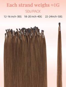 50 Strands Microlink Hair Extensions Human Hair, 4# Micro Loop Design, Silky Straight Micro Bead Texture, Premium Healthy Remy Hair, Easy Installation & Long‑Lasting Wear, Ideal For Women Daily Hair Volume Boosting And Natural Hairstyle Styling - S4 - View 4
