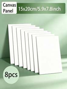 8Pcs Small Blank White Painting Canvas Boards, Assorted Sizes Flat Square Canvas Panels For Acrylic & Oil Painting - A - View 11