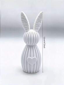 1PC Standard Size 3D Printed Plastic Durable Lightweight Non Slip Scratch Resistant Minimalist Geometric Shape Rabbit Figurine With Heart Design Texture For Valentine Easter Home Office Desk Bookshelf Living Room Entryway Decorative Ornament - Multicolor - View 2