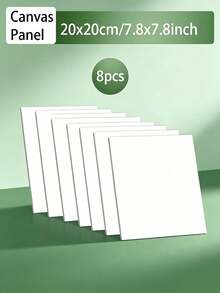 8Pcs Small Blank White Painting Canvas Boards, Assorted Sizes Flat Square Canvas Panels For Acrylic & Oil Painting - A - View 10
