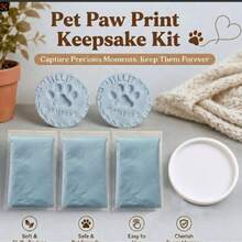 4pcs Pet Paw Print Keepsake Kit, DIY Pawprint Clay Mold Set, Clay Paw Impression Frame For Dog Cat Memorial Gift - 4 Pieces - View 3