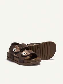Cozy Pixies 1 Pair Cute Bear Decor Soft Bottom Lightweight Casual Sandals For Baby Boys, Summer - Chocolate Brown - View 5