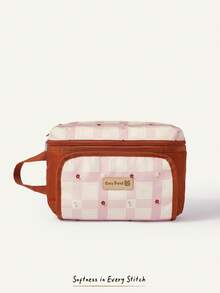 Cozy Pixies 1 Piece Oxford Cloth Diaper Storage Bag, Multi-Functional Travel Storage Mother And Baby Bag, Hidden Convenient Tissue Bag, Baby Product Bag. - Plaid - View 7