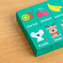 Montessori Toy 4 In 1 Game Set: Connect Four, Matching, Dominoes, Word Game For Kids' Intelligence Development, Tabletop Game, Children's GiftsSchool, Student,Stationery,School Supplies - Multicolor - View 8