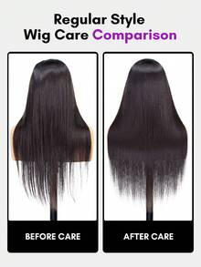 ALL READY WIG 预漂白预拔预剪蕾丝融化蕾丝 13x4 无胶前假发 100% 真人发直发 180 密度带婴儿头发自然发际线真人假发女士 - S1B - 查看 6