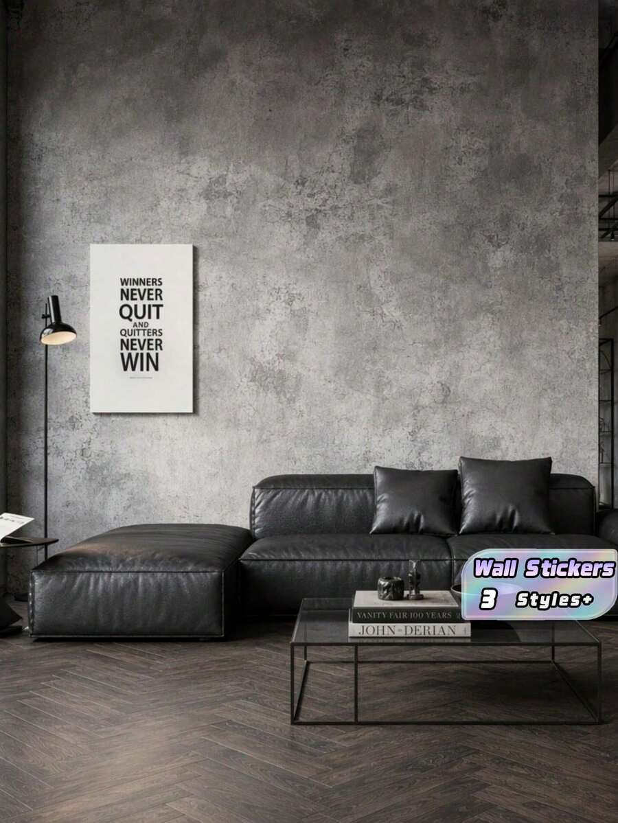 1PC Industrial Cement Pattern Self Adhesive Contact Paper Peel And Stick Cabinet Door Wall Sticker Furniture Renovation Background Wallpaper For Home Kitchen Bathroom Living Room Decor - dark gray - View 1