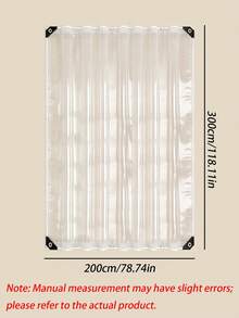 7.87 Mil/0.2mm 超厚透明 PVC 防水布，透明陽台雨簾，防水防風罩，附加固角落與金屬孔眼，含綁繩，多尺寸適用於露台花園 - 白色透明款 - 查看 3