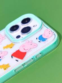 Peppa Pig X SHEIN 卡通圖案三合一手機殼，防摔保護 11-17 系列手機殼 - 彩色 - 查看 4