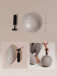 GLOWMODE 20cm Get Grippy Yoga Pilates Ball With Non-Slip Surface & Anti-Burst Hexagonal Design Studio Gym Workout Fitness Wellness Accessory - Milk tea color - View 7