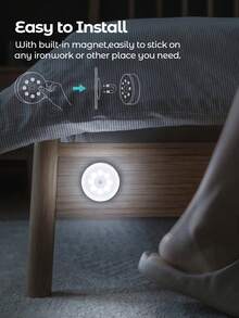Teckwe 6件/3件/1件 LED無線感應壁燈，可充電小夜燈，適用於廚房、臥室、客廳、走廊、浴室、房間裝飾 - 白光 - 查看 6