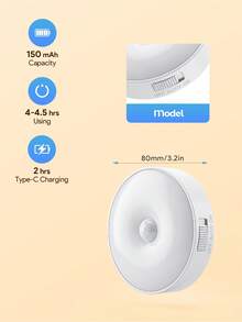 Teckwe 1pc/3pcs/6pcs/Warm Light, LED Wireless Motion Sensor Wall Light, Rechargeable Nightlight , Suitable For Kitchen, Bedroom, Living Room, Corridor, Bathroom, Room Decoration - Warm yellow light - View 5