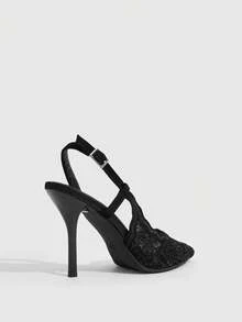 CUCCOO SZL Women's Shoes Fashion Classic Simple Buckle Commuter Office Wear Stiletto Heel High Heel Shoes - Black - View 3
