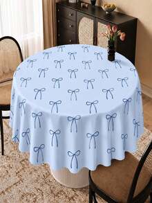 Joivida One Blue Bow Tablecloth, Made Of Peach-Colored Velvet, Easy To Clean For Kitchen And Dining Room Decoration, Suitable For Parties, Picnics, Home Decorations, With A Bright Style, Durable Fabric, Movable Fabric, Party Tableware - Blue bow - View 7
