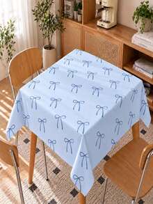 Joivida One Blue Bow Tablecloth, Made Of Peach-Colored Velvet, Easy To Clean For Kitchen And Dining Room Decoration, Suitable For Parties, Picnics, Home Decorations, With A Bright Style, Durable Fabric, Movable Fabric, Party Tableware - Blue bow - View 4