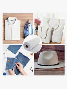 1 Piece Of 90 * 300cm Ironed Adhesive Lining Fabric, Suitable For Sewing And Handmade Production - Lightweight Polyester Lining Fabric, Suitable For Clothing, Bags, And Home Decoration - White - View 2