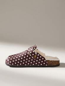 Solecia Women's New Slip-On Slippers With Plush Warm And Comfortable Shoes Inside Fall Shoes - Brown polka dot - View 8