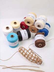 1pc 3mm/60m Sparkle Crochet Yarn, Durable Glitter Thread For DIY Handmade Bags, Festival Decor & Jewelry Accessories, Shiny Knitting Cord For Craft Projects - Multicolor - View 2