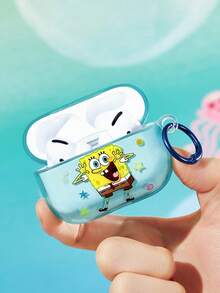 SpongeBob SquarePants | SHEIN 防摔保護藍牙耳機保護殼，附彈簧環 - 彩色 - 查看 2