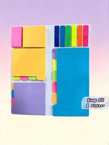 Satu Set Sampul Buku Catatan Tempel yang Dapat Dilepas, Cocok untuk Pelajar, Guru, Kantor, Rumah, dll. - MultiWarna - View 1