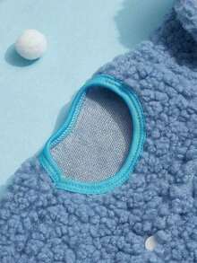 PETSIN 1pc Comfortable Skin Friendly Soft Thick Wool Warm Lamb Fleece Blue Pet Coat - Multicolor - View 11