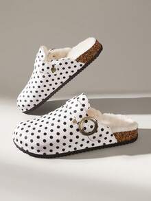 Solecia Women's New Slip-On Slippers, Comfortable Shoes Inside, Casual And Versatile Commuting Fall Shoes - Black and white polka dots - View 3