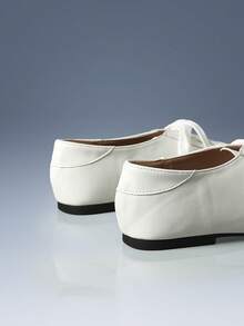 CUCCOO GRLICON Casual Minimalist Lace-Up Women Flats, Suitable For Commuting And Daily Wear For Christmas - White - View 5