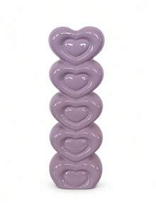Joivida Stacked Heart‑Shaped Ceramic Vase With Smooth Glossy Finish, Holds Fresh Or Dried Flowers. Works As Chic Tabletop Decor For Living Room And Bedroom. - multicolor - View 17