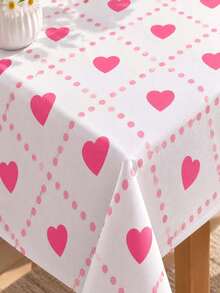 Joivida Taplak Meja Motif Berlian Titik Bulat Berbentuk Hati Warna Pink, Terbuat dari Bahan Beludru Peach, Mudah Dibersihkan, Cocok untuk Dekorasi Dapur dan Ruang Makan, Sesuai untuk Pesta, Piknik, Dekorasi Rumah, Dengan Gaya Cerah, Kain Tahan Lama, Untuk Perlengkapan Makan Pesta - Cinta - View 10