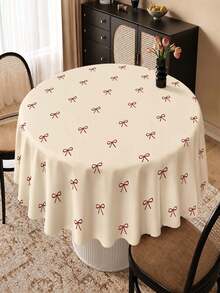Joivida One Yellow Bow Tablecloth, Made Of Peach-Colored Velvet, Easy To Clean For Kitchen And Dining Room Decoration, Suitable For Parties, Picnics, Home Decorations, With A Bright Style, Durable Fabric, Movable Fabric, Party Tableware - Yellow bow - View 9
