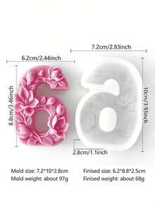 1 Piece Silicone Number Cake Mold, For Birthday Wedding Party Decoration, Suitable For Candles, Epoxy Resin, Soap, Plaster Diy Crafts, Anniversary, Mother'S Day, Birthday Party - A - View 11
