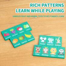 Montessori Toy 4 In 1 Game Set: Connect Four, Matching, Dominoes, Word Game For Kids' Intelligence Development, Tabletop Game, Children's GiftsSchool, Student,Stationery,School Supplies - Multicolor - View 13