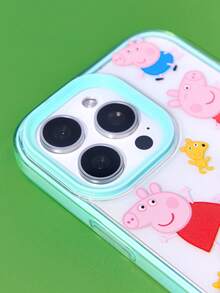 Peppa Pig X SHEIN 卡通圖案三合一手機殼，防摔保護 11-17 系列手機殼 - 彩色 - 查看 3