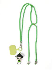 THE POWERPUFF GIRLS X SHEIN Gantungan Ponsel Boneka Kartun Lucu - Hijau - View 3
