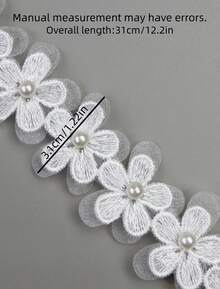 Embroidered Beaded 3D Flower Applique Trim For DIY Hairband Belt Decoration Sewing Craft Supplies - Lace - View 12