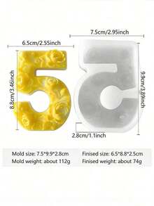 1 Piece Silicone Number Cake Mold, For Birthday Wedding Party Decoration, Suitable For Candles, Epoxy Resin, Soap, Plaster Diy Crafts, Anniversary, Mother'S Day, Birthday Party - A - View 16