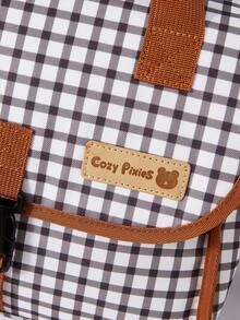 Cozy Pixies 1 Piece, Oxford Cloth, Mommy Bag, Plaid Pattern, Multi-Functional Portable Mother And Baby Bag, Oblique Span, Casual Large-Capacity Mother Bag, Going - Lattice - View 9