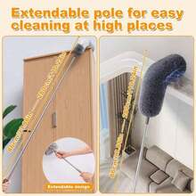 Extendable Dust Duster, Reusable, Washable Dust Cleaning Tool, Dusting Brush, Flexible Brush Head Dusting Brush, No Battery Required, Suitable For Ceiling Fans, High Ceilings, Furniture, Vehicles, Cleaning Supplies, Living Room, Bedroom, Kitchen - Multicolor - View 4