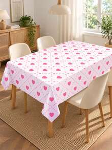 Joivida Taplak Meja Motif Berlian Titik Bulat Berbentuk Hati Warna Pink, Terbuat dari Bahan Beludru Peach, Mudah Dibersihkan, Cocok untuk Dekorasi Dapur dan Ruang Makan, Sesuai untuk Pesta, Piknik, Dekorasi Rumah, Dengan Gaya Cerah, Kain Tahan Lama, Untuk Perlengkapan Makan Pesta - Cinta - View 6