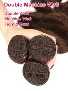 Color #2 Dark Brown Body Wave Human Hair Bundles 10-28 Inch Chocolate Brown 3 Bundles Body Wave Bundles Human Hair Brazilian Remy Weave Hair Extensions - S2 - View 4