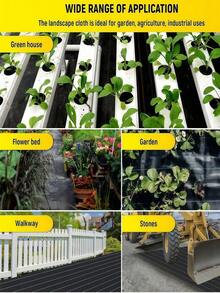 Black Barrier Fabric 1m X 10m Heavy Duty Thickened Anti Aging Permeable Ground Cover Mat For Garden Orchard Landscaping Control UV Resistant Durable - Black - View 5