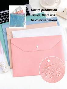 A4 Clear PP Plastic Document Folders With Clips, Waterproof File Storage Bags For Students & Office, - Gradient Macaron (Upgraded and Thickened) - View 4