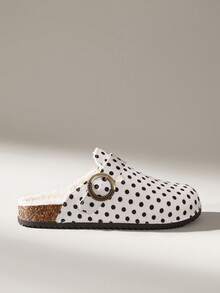Solecia Women's New Slip-On Slippers, Comfortable Shoes Inside, Casual And Versatile Commuting Fall Shoes - Black and white polka dots - View 1