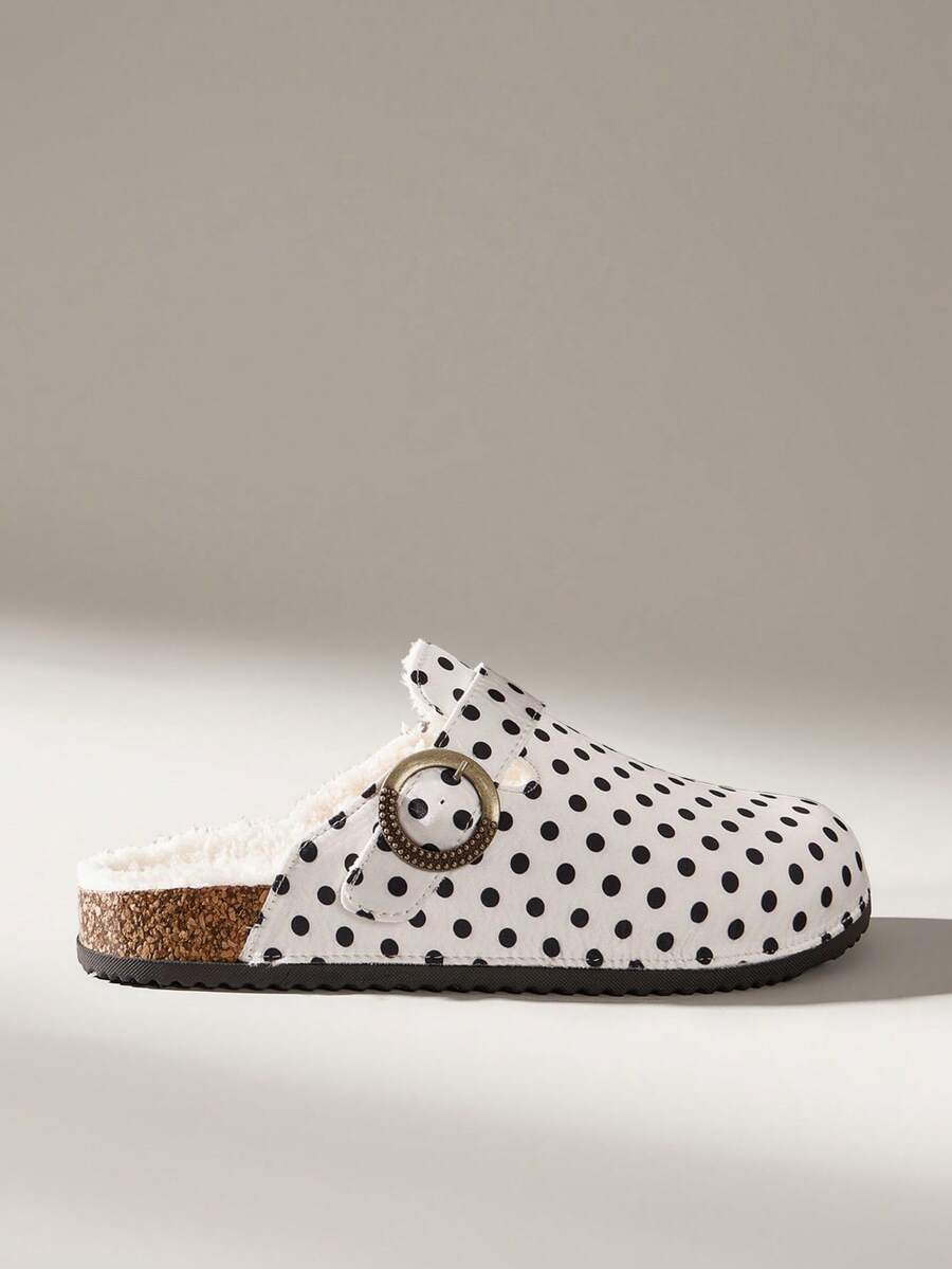 Solecia Women's New Slip-On Slippers, Comfortable Shoes Inside, Casual And Versatile Commuting Fall Shoes - Black and white polka dots - View 1